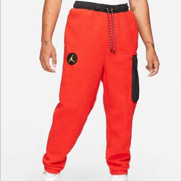 NWTs Nike Jordan Essentials Mountain Side Fleece Pants Sz Mens S Red DC9730-673